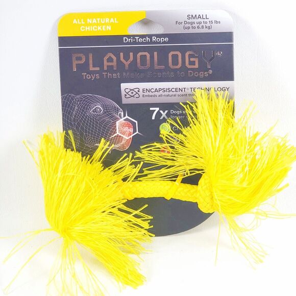 Playology Dog Toy All Natural Dri-Tech Rope Chicken Scent SMALL Up To 15 lbs NEW - Picture 2 of 7